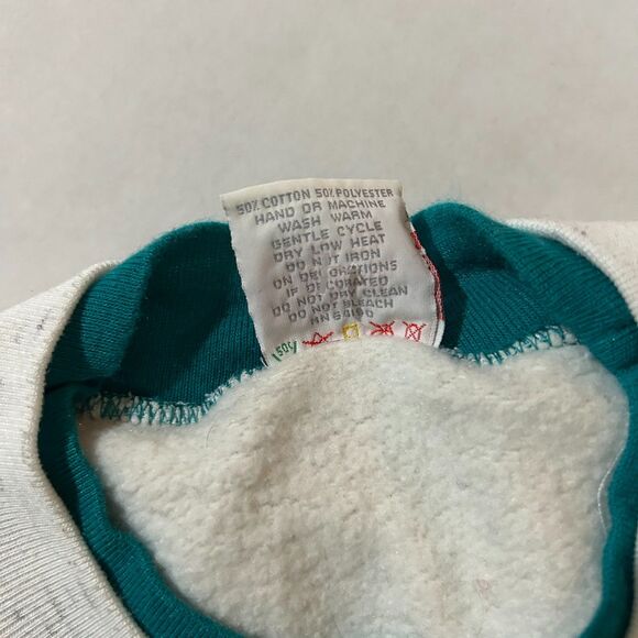 VTG 90s 'San Diego' Layered Sweatshirt in Grey and teal, sz M - Picture 7 of 8